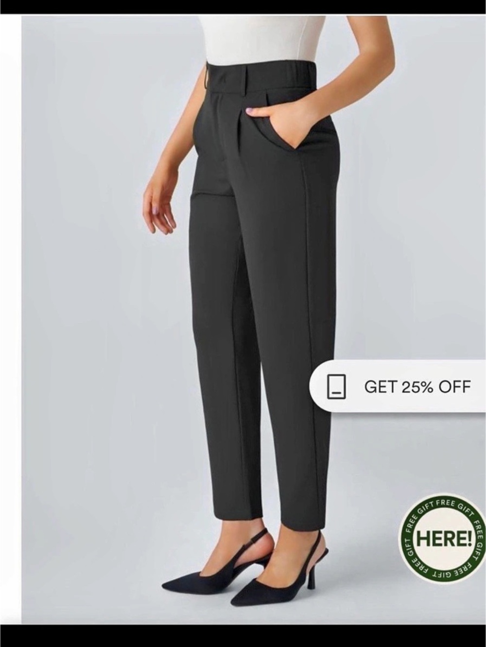 Halara Flex High Waisted Pocket Solid Work Tapered Pants XL PETITE